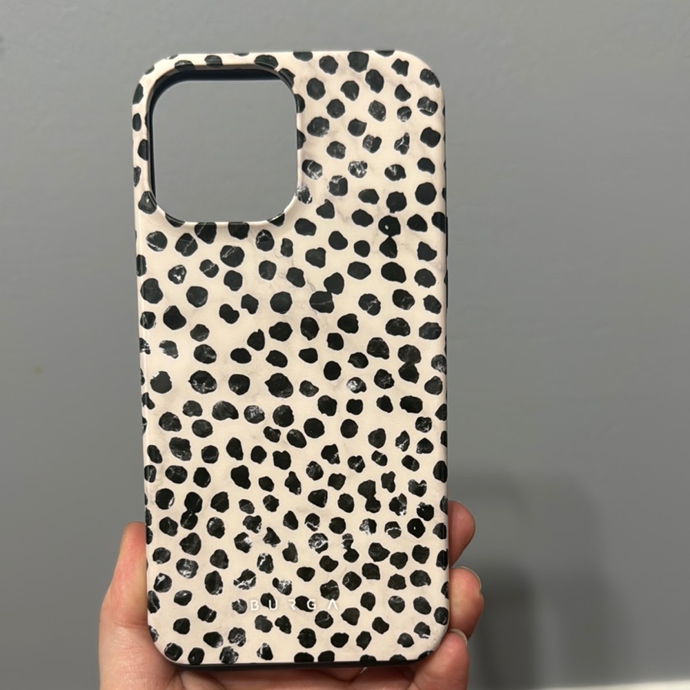 Stylish Black and White Polka Dot iPhone 13 pro max Case